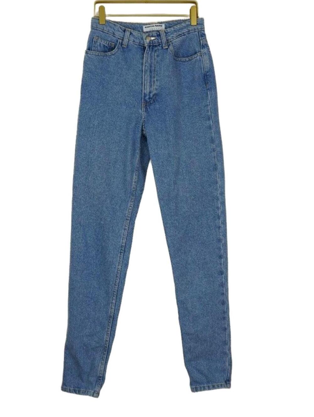 American Apparel High Waist Jeans Indie Sleaze Y2K Slim Tapered Light Wash 26